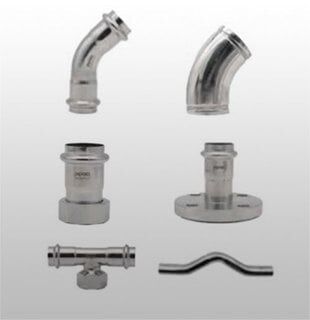 Paslanmaz Çelik Pres Bağlantı Borulama Sistemi